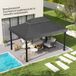 Toiture de remplacement pour pavillon/pergola, 4 x 3 m, double toiture avec trous de drainage, Polyester 370 g/m², grise