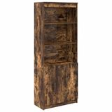 vidaXL Hoge kast, 70x35x180 cm, bewerkt hout, gerookt eikenkleurig