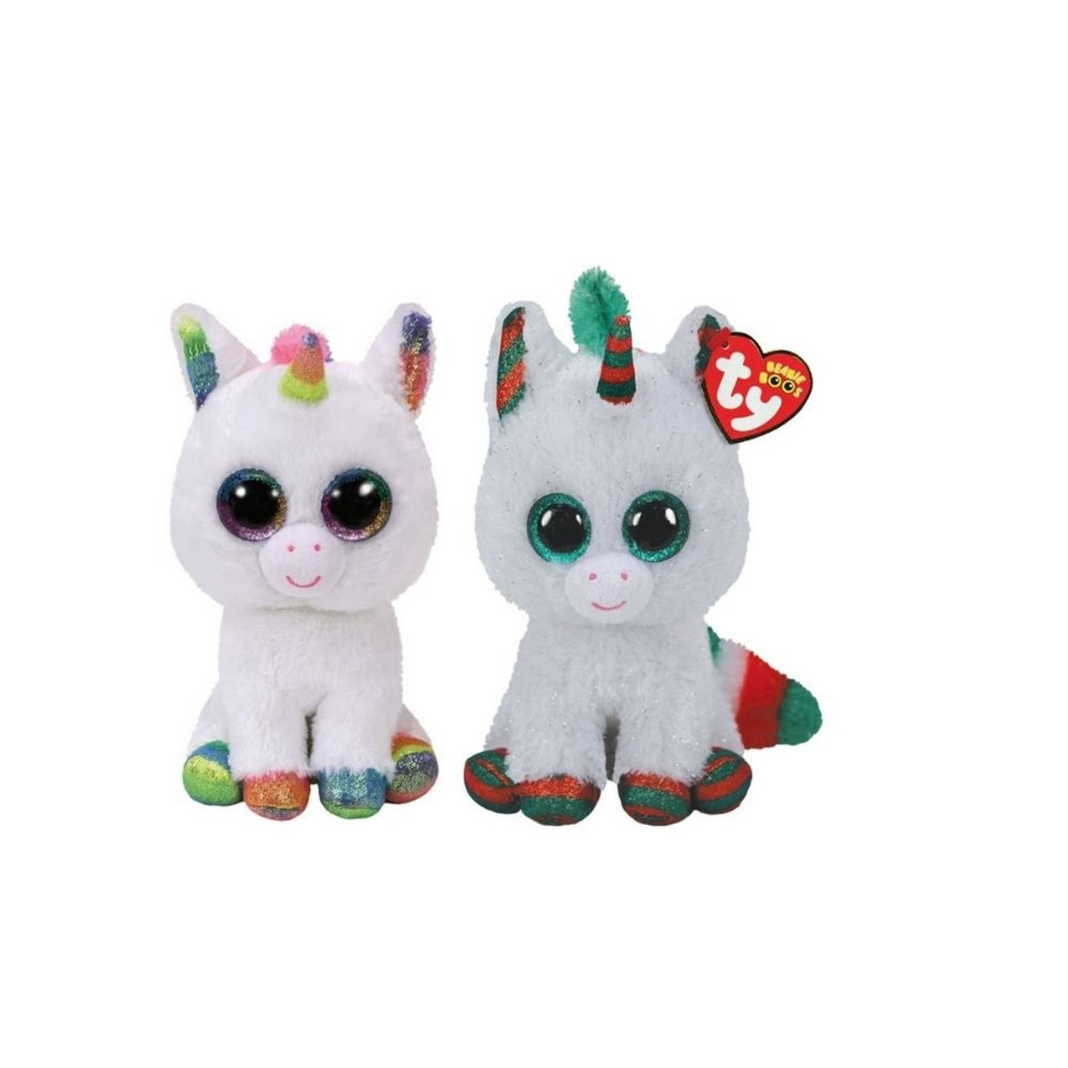 TY - Knuffel - Beanie Boo's - Pixy Unicorn & Christmas Unicorn