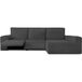 ECOMMERC3 Bankhoes voor chaise longue, lange arm rechts met ontspanning, overtrek voor chaise longue, donkergrijs, bi-elastisch, ademend en eenvoudig aan te brengen, met schuimstoffen en elastieken