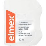 elmex Tandzijde 50 m – ongewaxte tandband voor een grondige tandreiniging – draad met pluizige effect en aminofluoride voorkomt cariës en tandvleesontstekingen