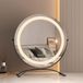 EMKE Hollywood spiegel met 3 lichtkleuren, diameter 50 cm, make-upspiegel met verlichting, smart-touch make-uptafel, spiegel met licht, 360 graden draaibaar, dimbaar en met geheugenfunctie, zwart