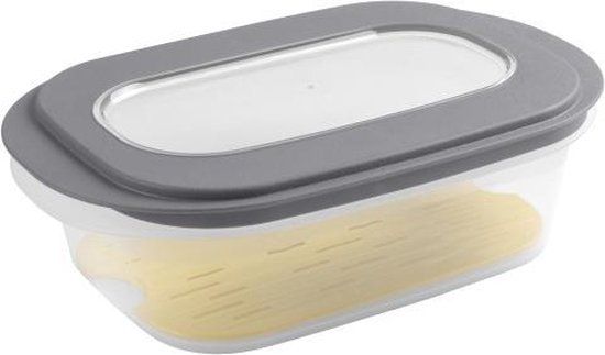 Sunware Sigma Home Kaasdoos met Tray - Grijs - 26.5 x 17.2 x 8 cm