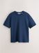 Next Heren T-shirt met textuur Blauw