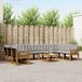 vidaXL Hoek loungeset 10 zitplekken Acacia hout Naturel et gris clair