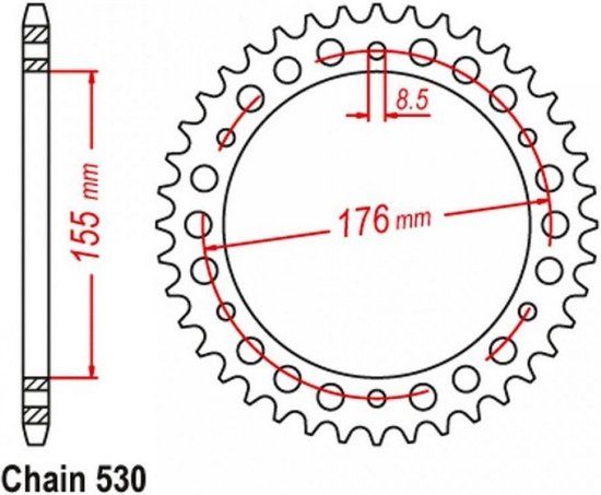 JT Tandwielen Ringtandwiel voor Motorfiets Triumph 955 Sprint ST 1999-2004 JTR2011.45 / 45DTS P530 AL 155