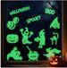 Cepewa Halloween Glow in the Dark stickers - 12x stuks - raam stickers - versiering Halloween