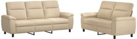 vidaXL Canapé 2 places Tissu Crème