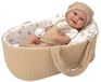 Muñecas Arias Elegance Babypop garçon avec nacelle 33 cm beige