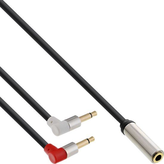 InLine 3.5mm Jack Vliegtuigadapter - 1 meter - Zwart