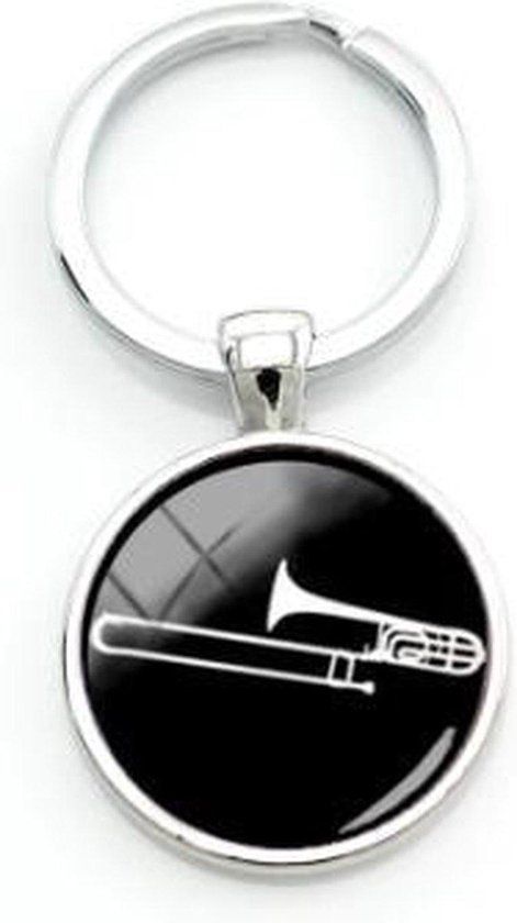 Akyol Trompet Sleutelhanger - Unisex - Wit/Zwart