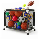 Relaxdays Ballenwagen - met 4 wielen - 85 x 120 x 78 cm - zwart