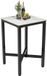 Jurrys Table de bar - Blanc - Carré - 105cm de haut - Pierre frittée