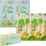 Merkloos / Sans marque Relaxdays Speelmat - 200x180 cm - opvouwbaar - dieren - met tas - afwasbaar