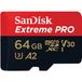 SanDisk Extreme Pro Micro SDXC 64Go - A2 V30 + Adaptateur