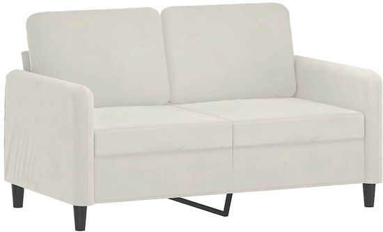 vidaXL Tweezitsbank 120 cm fluweel crèmekleurig