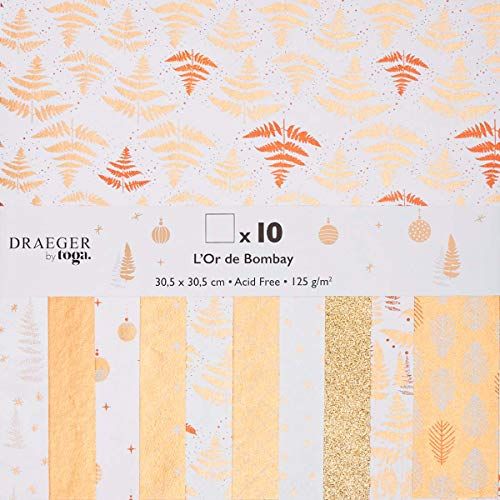 Toga Gerecycled papier wit en goud, 29 x 30 cm, 5 stuks