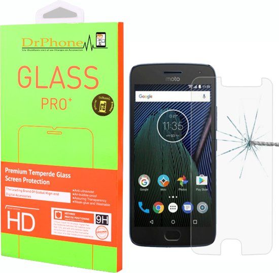 Drphone Moto G5s Glas - Glazen Screen protector - Tempered Glass 2.5D 9H 0.26mm