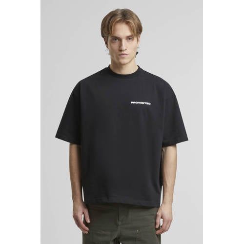 Prohibited Oversized T-shirt met backprint zwart