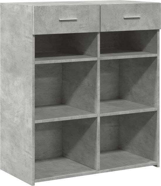 vidaXL Dressoir 80x42,5x93 cm bewerkt hout betongrijs