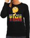 Bellatio Decorations Funny emoticon sweater Dont waste my time zwart voor dames - Fun / cadeau trui XXL