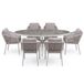 AVH-Collectie Ohio Joshua dining tuinset 241x116xH74 cm 7 delig latte keramiek grijs zand/latte/linen aluminium 6 zitplaatsen inclusief kussen