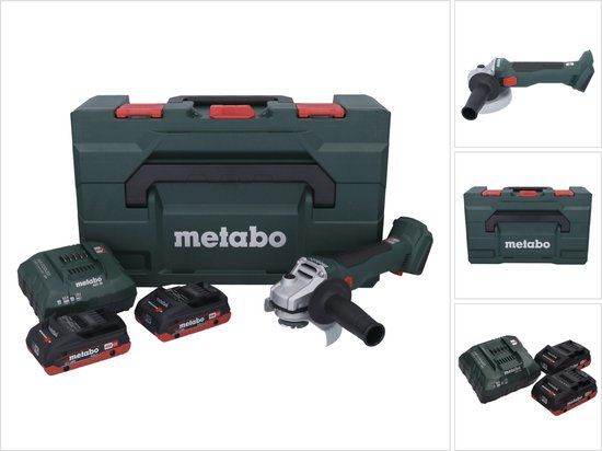 Metabo W 18 L BL 9-125 Accu Haakse Slijper Set (2x 4,0 Ah) - 125mm