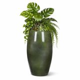 Mica Decorations Hoge bloempot Lester - groen - glanzend - keramiek - 50 x 30 cm - vaas