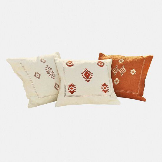 LOBERON Kussenhoes set van 3 Selamir beige/oranje