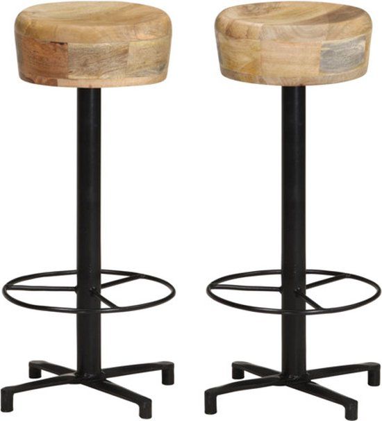 vidaXL Barkrukken 2 stuks 76 cm massief mangohout