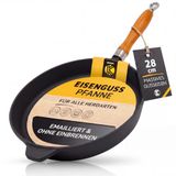 KRÜGER Gietijzeren pan Rustica, email, Ø 28 cm, zwart
