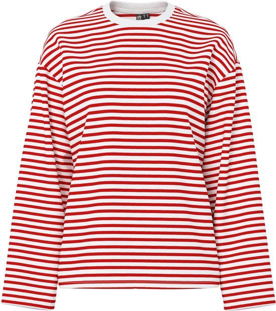 Pieces T-shirt Pcsadie Ls Top Jrs Noos 17146655 Cloud Dancer/adrenaline Dames Maat - S