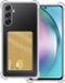 ShieldCase TPU shock case met pasjeshouder geschikt voor de Samsung Galaxy A55 hoesje - telefoonhoesje met ruimte voor pasjes - ruimte voor 2 pasjes - doorzichtige backcover met verstevigde randen (transparant)