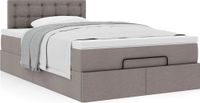 Prolenta Maison Exclusive - Ottomaans bedframe met taupekleurige matras, 120x190 cm, textiel
