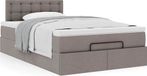 Prolenta Maison Exclusive - Ottomaans bedframe met taupekleurige matras, 120x190 cm, textiel