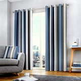 Fusion Twee gordijnpanelen, katoen, polyester, blauw, B 117 cm (46) x D137 cm (54)