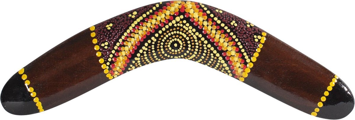 australian treasures houten boemerang 30cm - bruin - boomerang voor kinderen