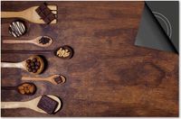 Dietrix Inductie beschermer 78x52 - Koffie en Chocola - Lepels Chocola op Hout