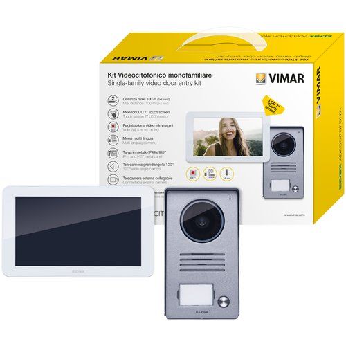 Vimar ELVOX Door entry Intercomsysteem - Wit, Grijs - Draadloos - 2.8 inch Display - K40935