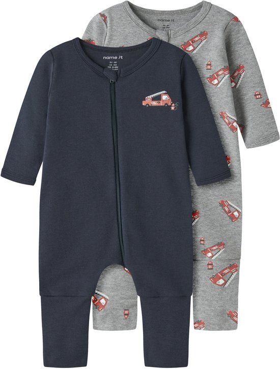 NAME IT Baby Pyjama - Grey Melange (Set van 2)