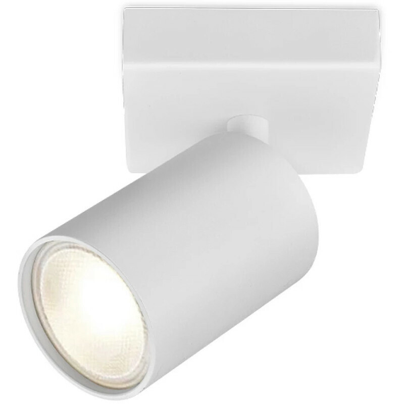 BES LED LED Plafondspot - Brinton Betin - GU10 Fitting - 1-lichts - Rond - Mat Wit - Kantelbaar - Aluminium - Philips - CorePro 840 36D - Dimbaar - 5W - Natuurlijk Wit 4000K