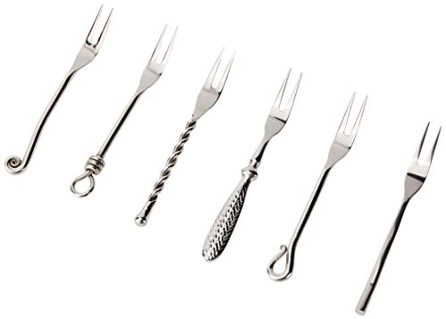 Jean Dubost Créations kraaien - 96003 - gesmeed twee-Pronged vorken - doos van 6 Cocktail vorken