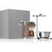 MÜHLE Rytmo Scheerset - schaal, dashaar-scheerkwast, scheermes, standaard - handgrepen van gedempte essenhout en metalen accenten