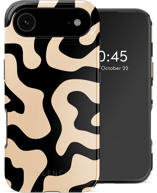 Selencia Hoesje - Geschikt voor Apple iPhone Air - Backcover geschikt voor MagSafe - Art Wave Black