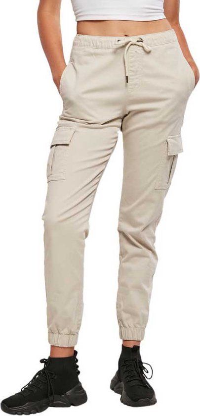 Urban Classics High Waist Cargo Comfort Joggingbroek - Dames - Groen - Maat S