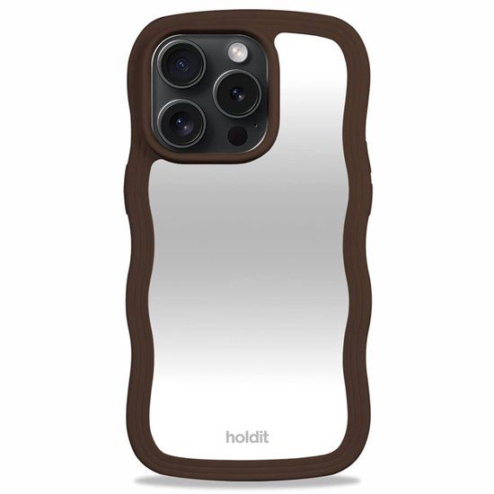 Holdit Wavy Case geschikt voor Apple iPhone 15 Pro - Chocolate Mirror
