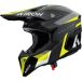 Airoh Wraaap Conquer Casque de motocross, noir mat/gris/jaune néon, XS (53/54)