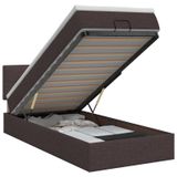 vidaXL Ottoman bed met matras, donkerbruin, 90 x 200 cm, gestoffeerd