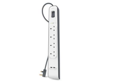 Belkin BSV401VF2M - Overspanningsbeveiliging - 4 AC-uitgangen - 2 USB - Wit