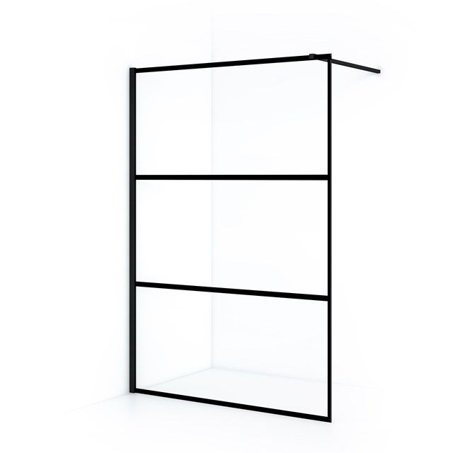 Maxaro Inloopdouche Diamond 140cm 8mm Helder Veiligheidsglas Zwart